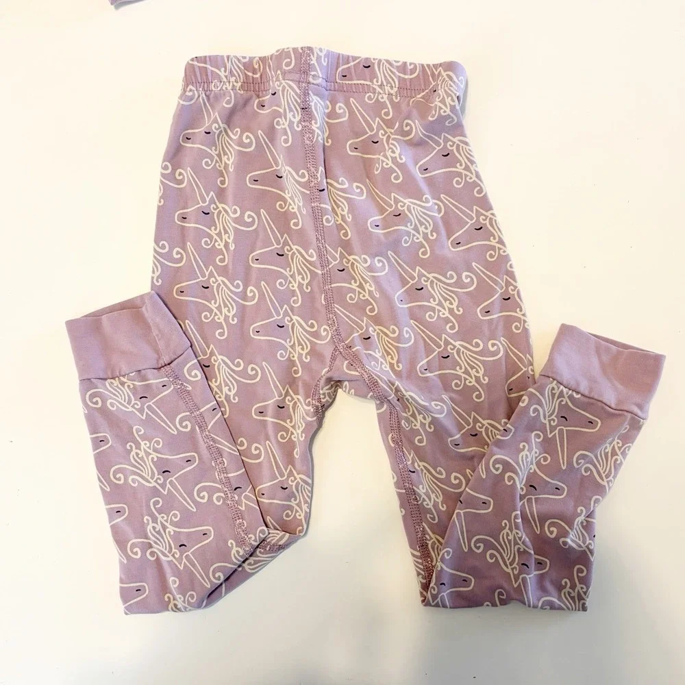 Hanna Andersson Hannasoft Unicorn Pajamas Girls Size 4 Tencel Long Sleeve Pants